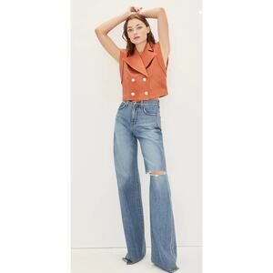 Veronica Beard Orange Double-Breasted Vest